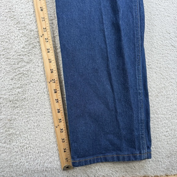 Wrangler Jeans Mens 31x36 Blue 13MWZ Cowboy Western Rodeo Denim Work Dark Wash - Picture 6 of 8